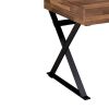 Industrial 3 Drawer Writing Desk with X Legs, Brown and Black
