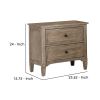 2 Drawer Wooden Nightstand with USB Slot, Gray
