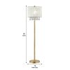 Floor Lamp with Hanging Crystal Accents, White and Gold