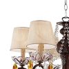 Ceiling Lamp with Scrolled Frame and 6 Bell Shade, Bronze