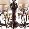 Ceiling Lamp with Scrolled Frame and 6 Bell Shade, Bronze