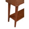 Console Table with 2 Drawers and Angled Legs, Brown