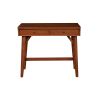 Writing Desk with 2 Drawers and Angled Legs, Brown