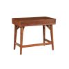 Writing Desk with 2 Drawers and Angled Legs, Brown