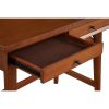 Writing Desk with 2 Drawers and Angled Legs, Brown