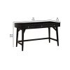 Writing Desk with 3 Drawers and Angled Legs, Black