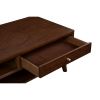 Coffee Table with 1 Drawer and Open Shelf, Walnut Brown