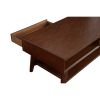 Coffee Table with 1 Drawer and Open Shelf, Walnut Brown