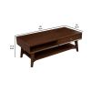 Coffee Table with 1 Drawer and Open Shelf, Walnut Brown