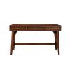 Writing Desk with 3 Drawers and Angled Legs, Walnut Brown