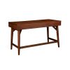 Writing Desk with 3 Drawers and Angled Legs, Walnut Brown