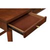 Writing Desk with 3 Drawers and Angled Legs, Walnut Brown
