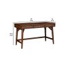 Writing Desk with 3 Drawers and Angled Legs, Walnut Brown