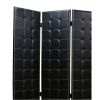Wooden 4 Panel Screen with Button Tufting and Nailhead Trims, Black