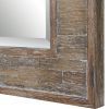 65 Inch Wood Wall Mirror, Tall, Distressed Weathered Brown
