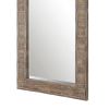 65 Inch Wood Wall Mirror, Tall, Distressed Weathered Brown
