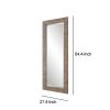 65 Inch Wood Wall Mirror, Tall, Distressed Weathered Brown