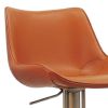 Cid 21-31 Inch Adjustable Counter Bar Stool, Vegan Leather, Swivel, Orange