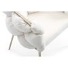 Cid 26 Inch Modern Curved Dining Chair, Bubble Tufted Back, Cream