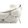 Cid 26 Inch Modern Curved Dining Chair, Bubble Tufted Back, Cream