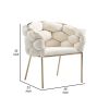 Cid 26 Inch Modern Curved Dining Chair, Bubble Tufted Back, Cream