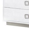 Hart 32 Inch Modern Nightstand, 2 Drawers, Textured Lacquer Finish, White
