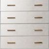 Emily 37 Inch Wood Tall Dresser Chest, 4 Drawers, Gold Handles, White
