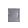 35 Inch Accent Swivel Chair, Glider, Tufted Back, Gray