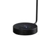 15 Inch Metal Table Lamp, Adjustable Shade, Wireless Charging, Black