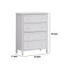 Mio 46 Inch 4 Drawer Tall Dresser Chest, Solid Wood, Glossy White