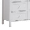 Mio 39 Inch 6 Drawer Dresser, Solid Wood, Molded Trim, Glossy White