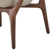 Cid 30 Inch Modern Accent Chair, Vegan Faux Leather Cushioned, Beige, Brown