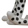Cid 24 Inch Modern Polyresin Leopard Sculpture Decor, Dotted, White, Black