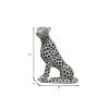 Cid 24 Inch Modern Polyresin Leopard Sculpture Decor, Dotted, White, Black