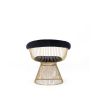 Cid 28 Inch Modern Dining Chair, Slatted Gold Cone Base, Black