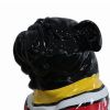 Cid 18 Inch Resin Pug Sculpture Decor, Multicolor Abstract Pattern