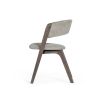Cid 23 Inch Modern Dining Chair, Curved Back, Set of 2, Gray Fabric