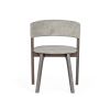 Cid 23 Inch Modern Dining Chair, Curved Back, Set of 2, Gray Fabric