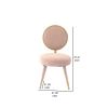 Cid 21 Inch Modern Glam Accent Chair, Round Backrest, Set of 2, Pink Velvet