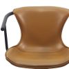 Cid 23 Inch Modern Swivel Dining Chair, Vegan Faux Leather, Black, Camel