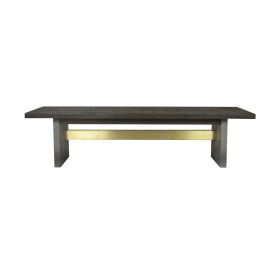 Cid Coe 71 Inch Modern Dining Bench, Wood Seat, Concrete Base, Gray