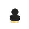 Cid 26 Inch Modern Swivel Accent Chair, Black Velvet, Round Gold Metal Base