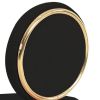 Cid 26 Inch Modern Swivel Accent Chair, Black Velvet, Round Gold Metal Base