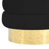Cid 26 Inch Modern Swivel Accent Chair, Black Velvet, Round Gold Metal Base
