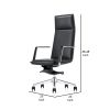 Cid 27 Inch Modern Swivel Office Chair, Tall Back, Reclining, Dark Gray