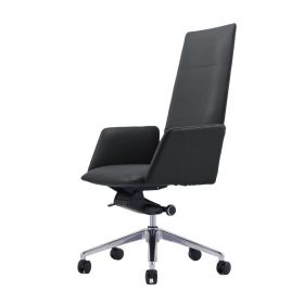 Cid 24 Inch Modern Office Chair, Knee Tilt, Sleek Tall Back, Black