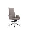 Cid 24 Inch Modern Office Chair, Knee Tilt, Sleek Tall Back, Gray