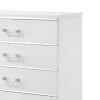 49 Inch Modern Tall Dresser Chest, 5 Drawers, Bar Handles, Wood, White
