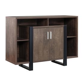 Zale 47 Inch Wood Buffet Sideboard Console, 1 Cabinet, Sled Base, Brown