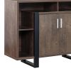 Zale 47 Inch Wood Buffet Sideboard Console, 1 Cabinet, Sled Base, Brown